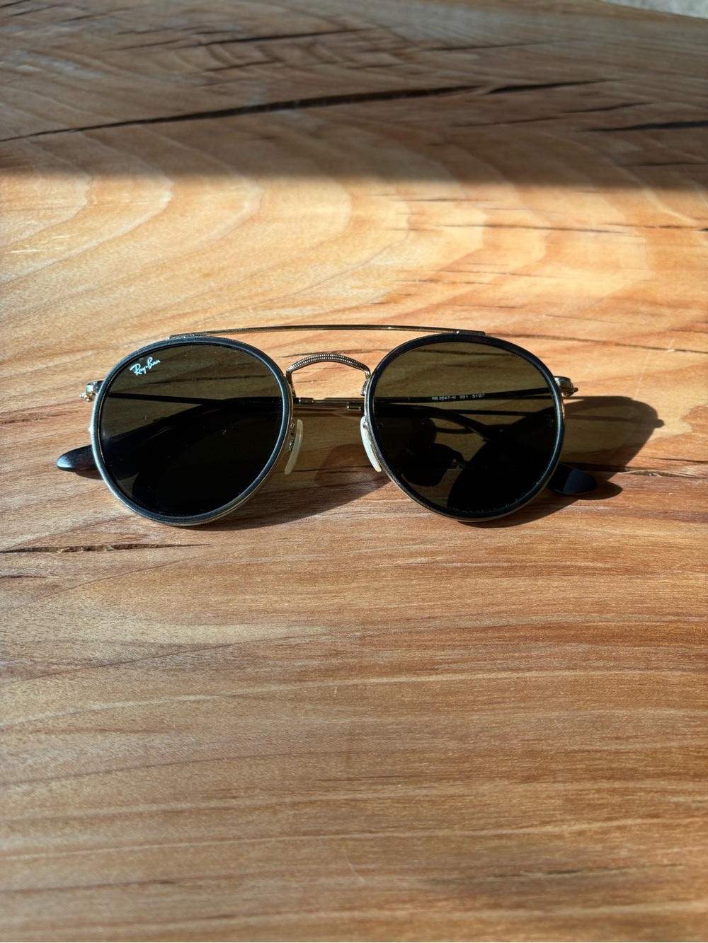 Ray-Ban RB3647N Double Bridge Round Sunglasses